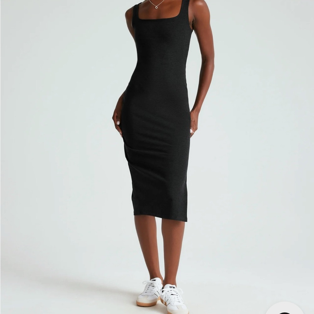 Beyond Yoga Black Stretch Dress with built in bra